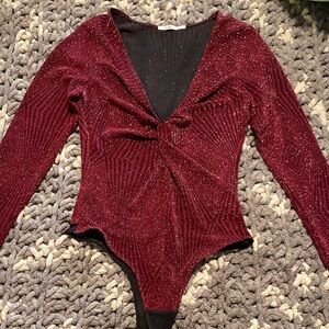 Miami Black and Red Sparkle Top